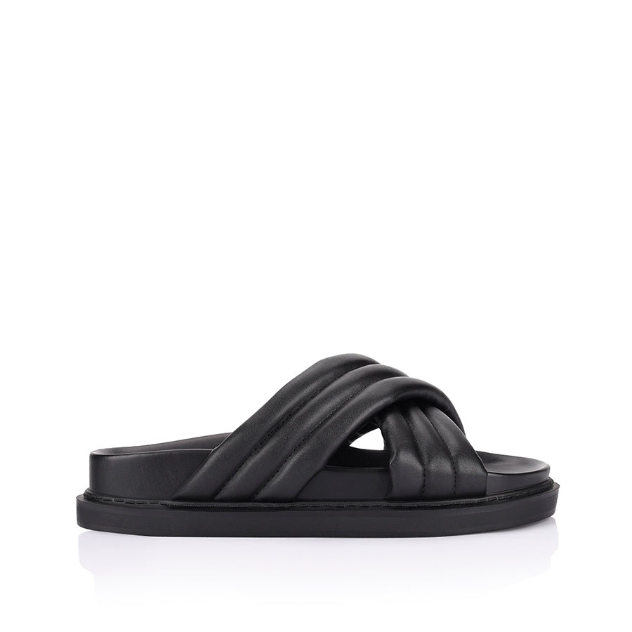 Britney Black Slides | Women's Platform Slides