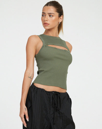 Caena Top in Khaki