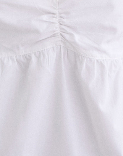 Caixia V Neck Blouse in Poplin White