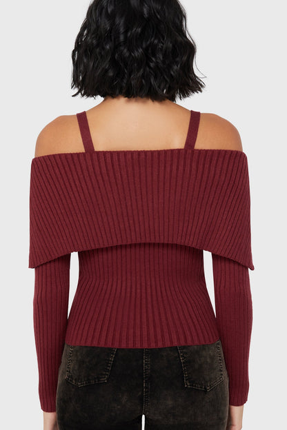 Dusk Empress Knit Top [Red]
