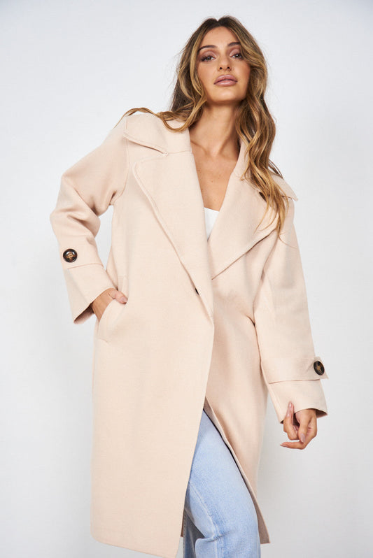 Fireplace Coat - Cream | Women's Knit Trench Coat