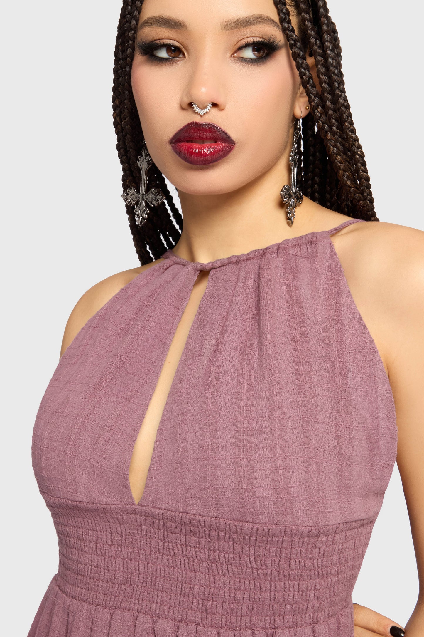 Gaia Adorned Textured Dress