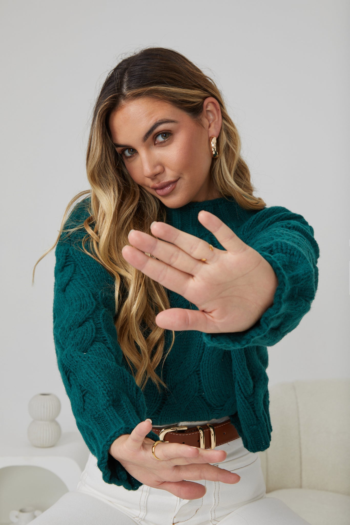 Hadi Knit - Dark Green | Women's Relaxed Fit Knit Jumper