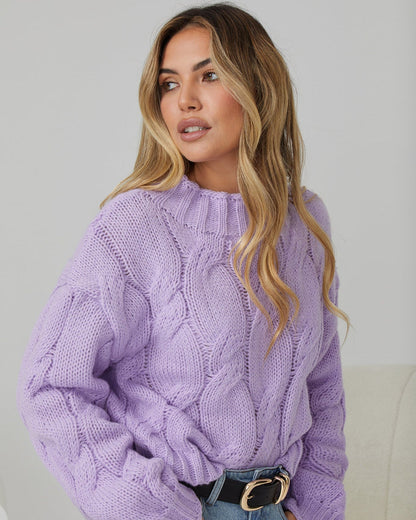 Hadi Knit - Lilac | Women's Relaxed Fit Knit Jumper