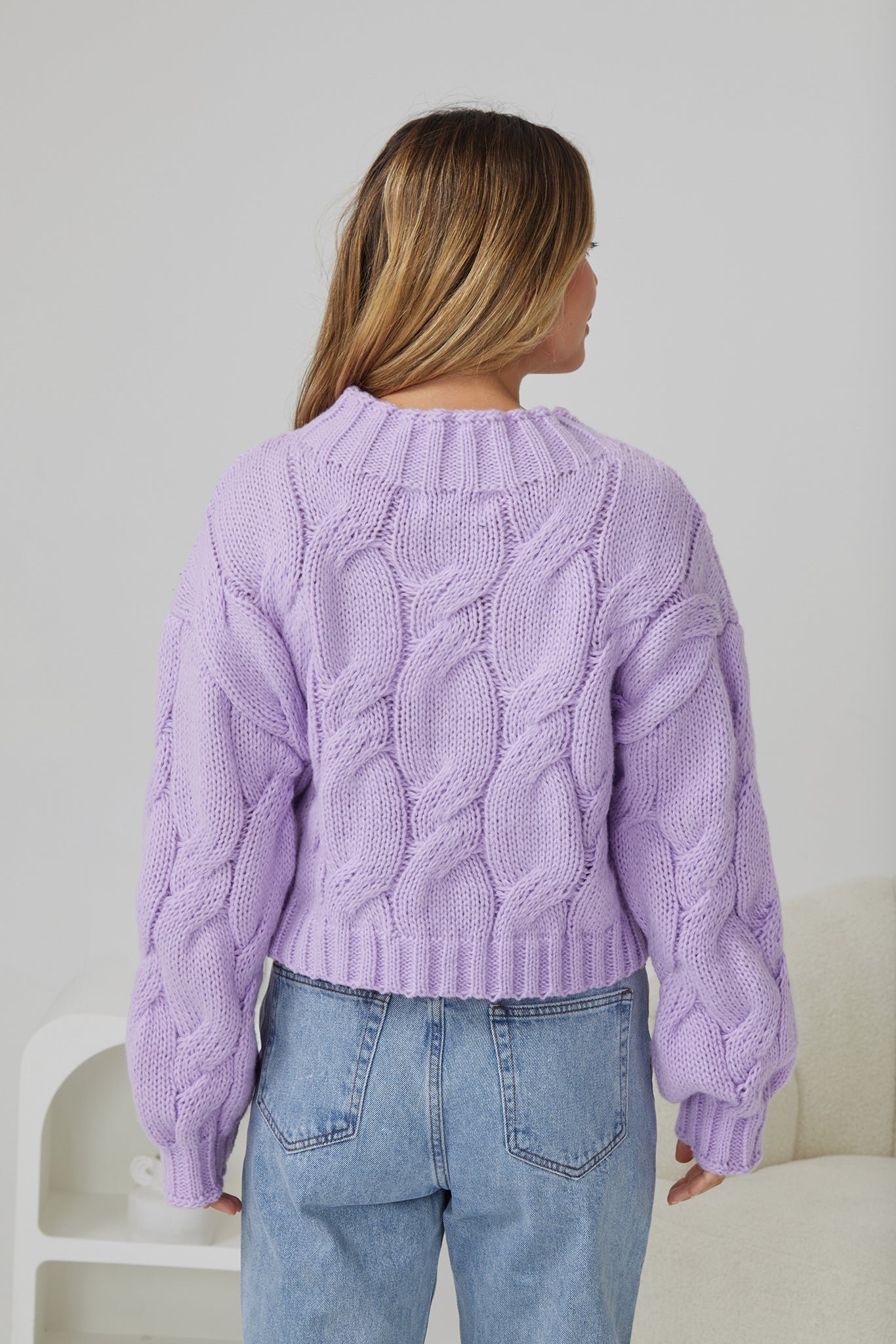 Hadi Knit - Lilac | Women's Relaxed Fit Knit Jumper