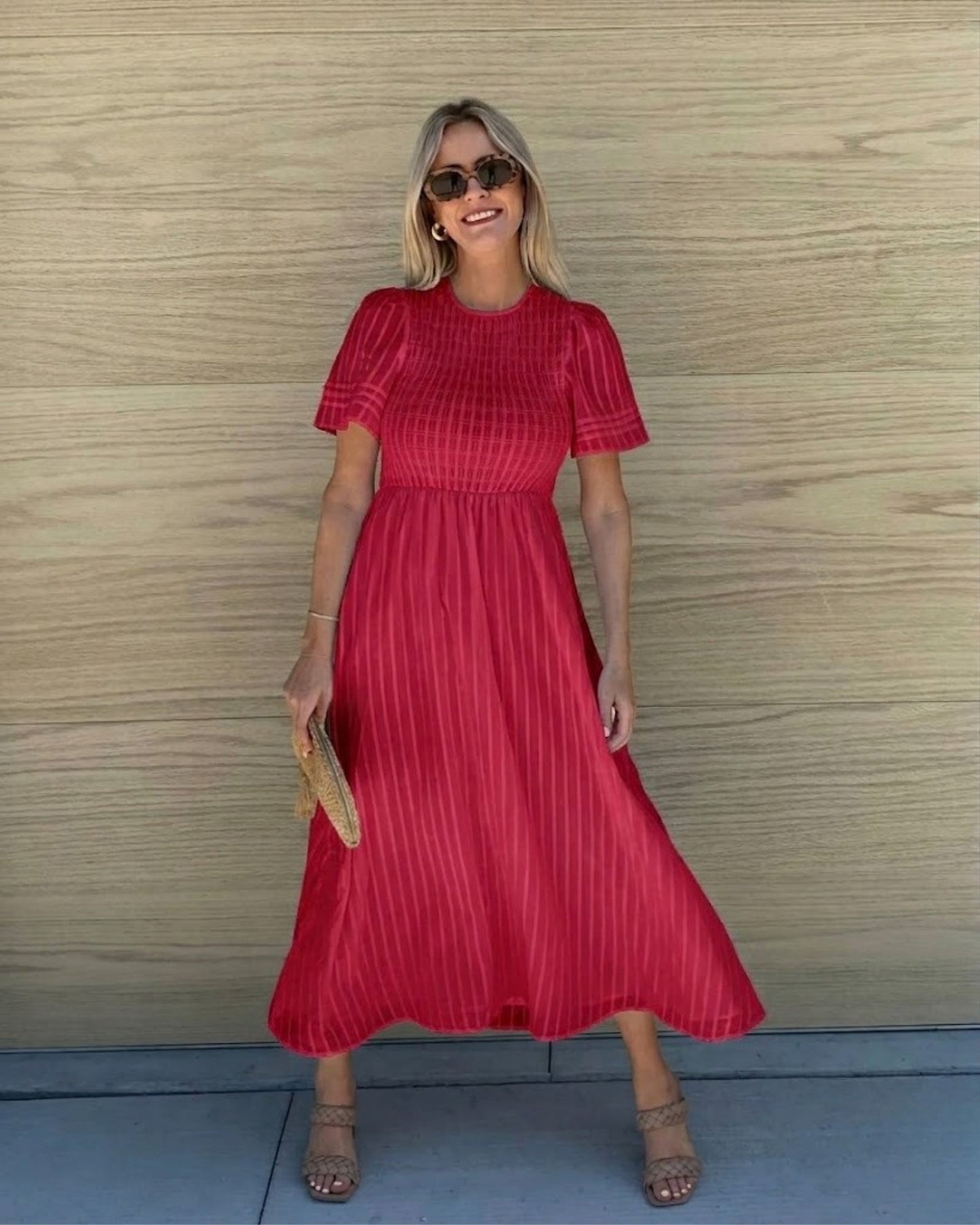 Iolana Cherry Midi Dress | Women's Cotton A-Line Midi Dress