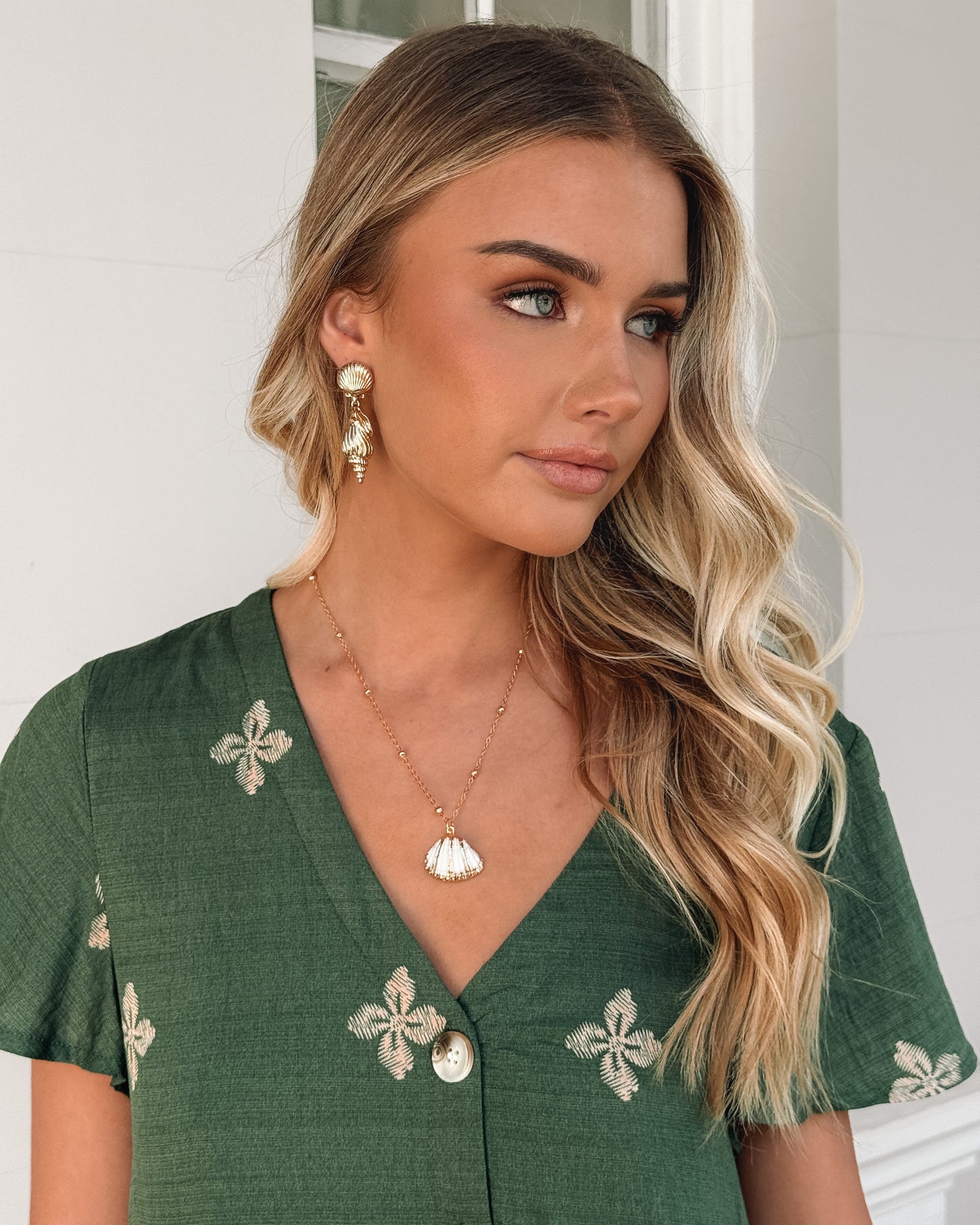 Kalea Khaki Print Dress | Women's Printed Midi Dress