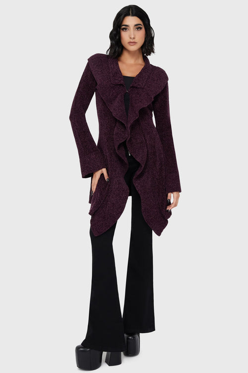 Lunar Owl Cardigan [Purple]