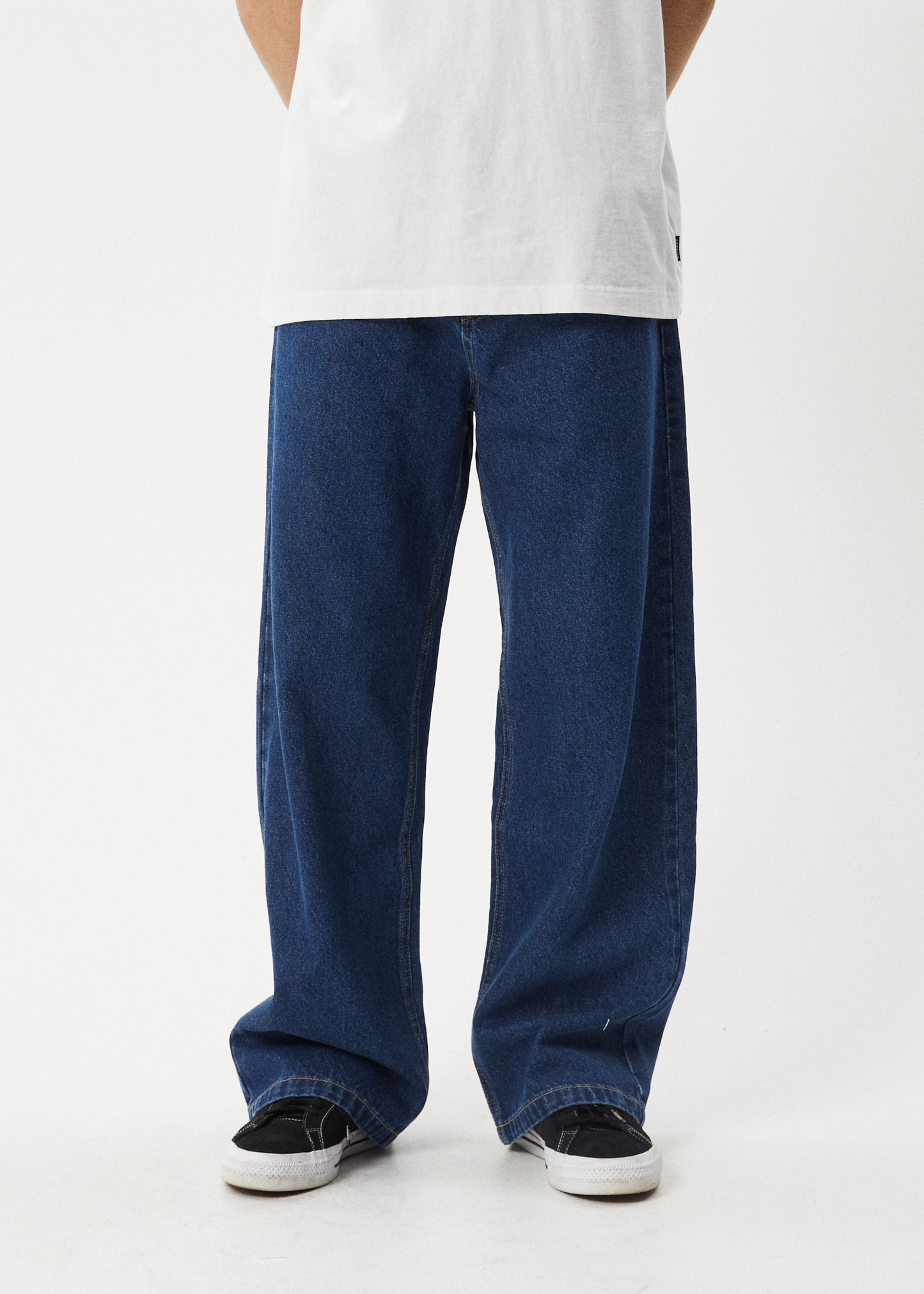 AFENDS Mens Pablo - Denim Baggy Jean - Authentic Blue