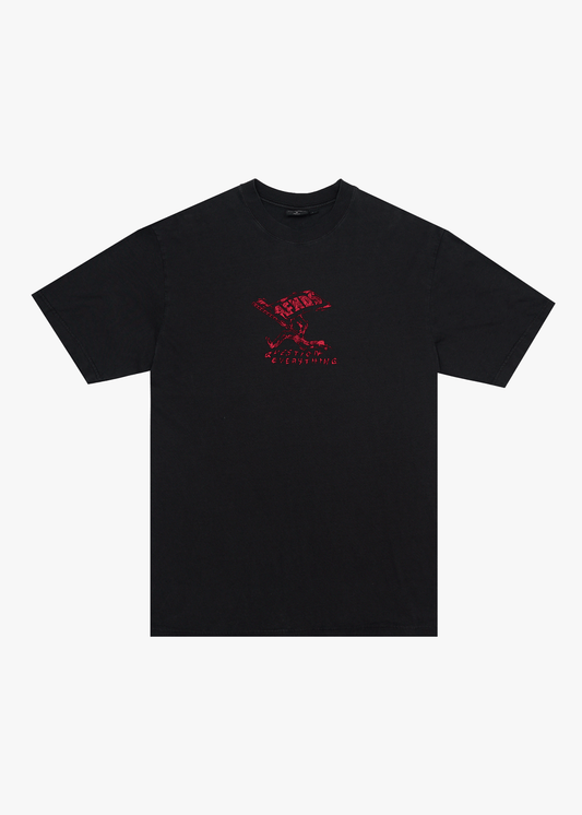 AFENDS Mens Flyin - Retro Tee - Stone Black