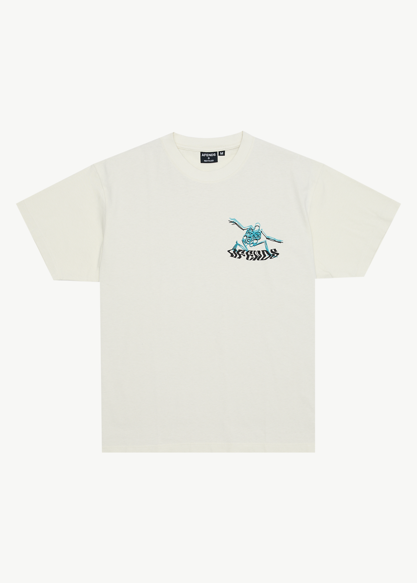 AFENDS Mens Smiling Assassin - Boxy Tee - Limestone