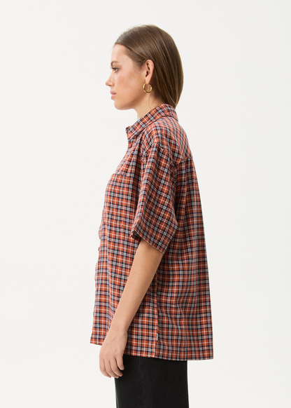 AFENDS Mens Wrecked - Short Sleeve Shirt - Terra