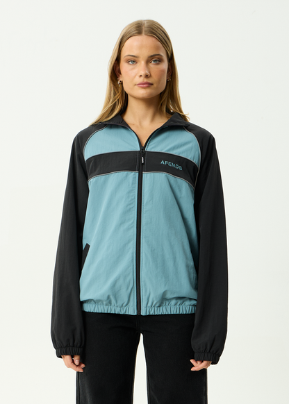 AFENDS Mens Spicy - Sports Spray Jacket - Ocean Spray