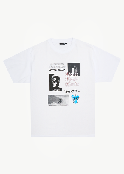 AFENDS Mens Never Last - Heavyweight Boxy Tee - White