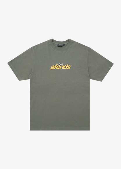 AFENDS Mens Angel Boy - Retro Tee - Washed Sycamore
