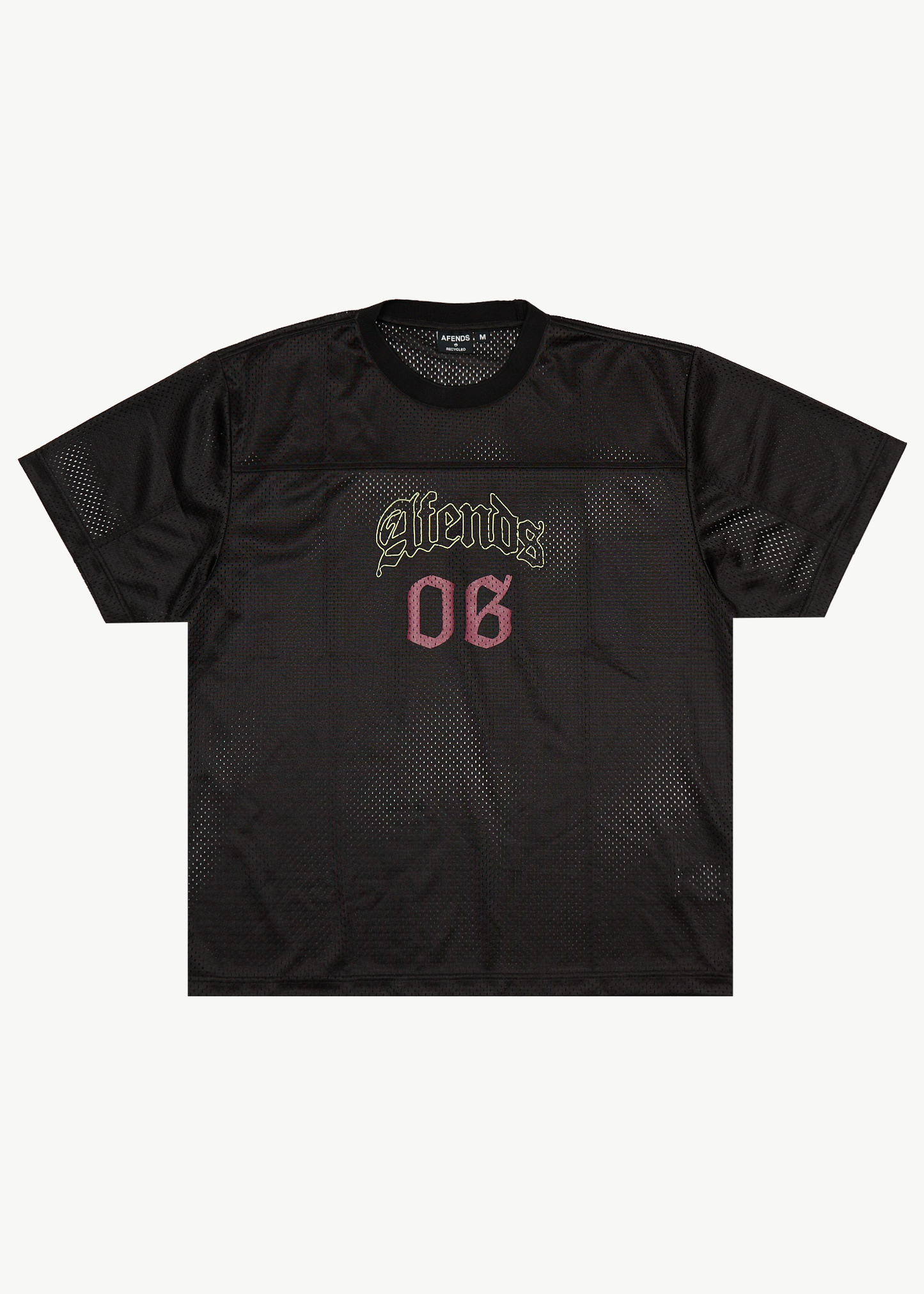 AFENDS Mens Zero Six - Mesh Jersey Boxy Tee - Black
