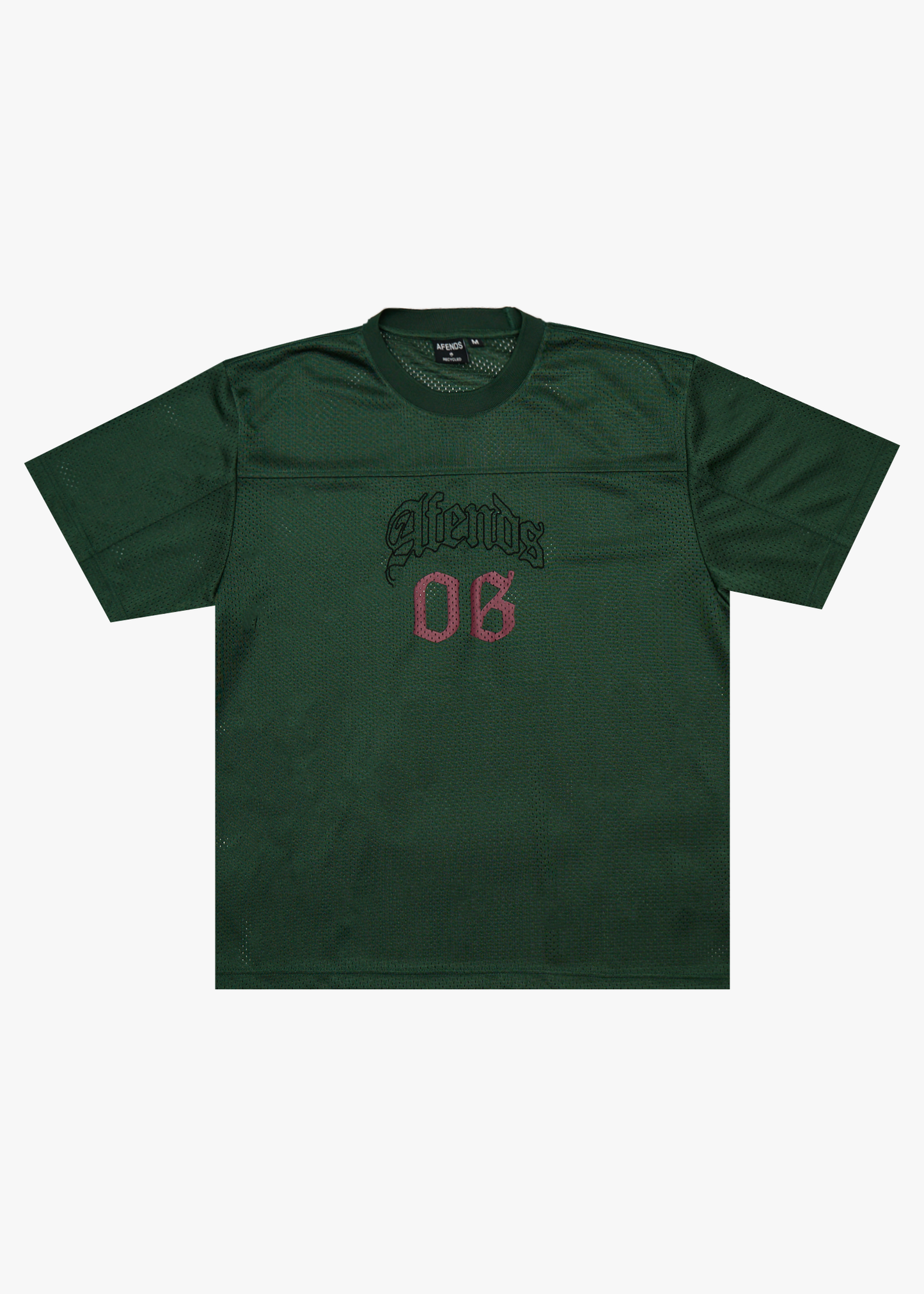 AFENDS Mens Zero Six - Mesh Jersey Boxy Tee - Pine