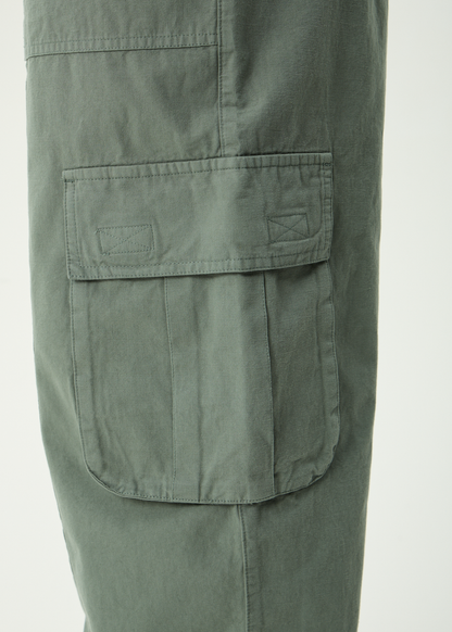 AFENDS Mens Summit - Pleated Cargo Pant - Washed Sycamore