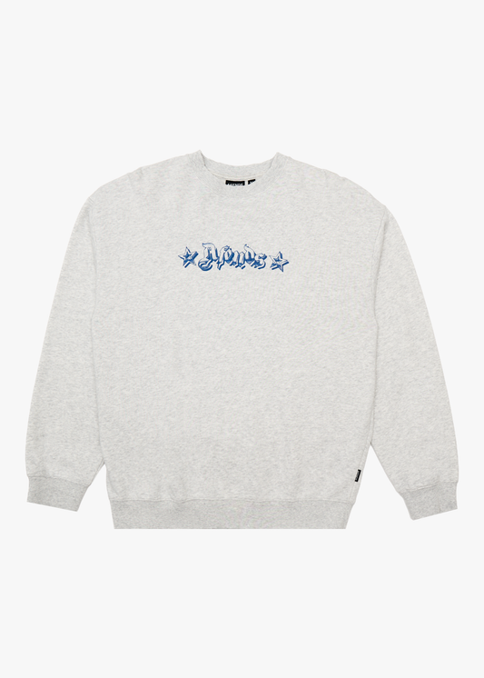 AFENDS Mens Created - Crew Neck - Grey Marle