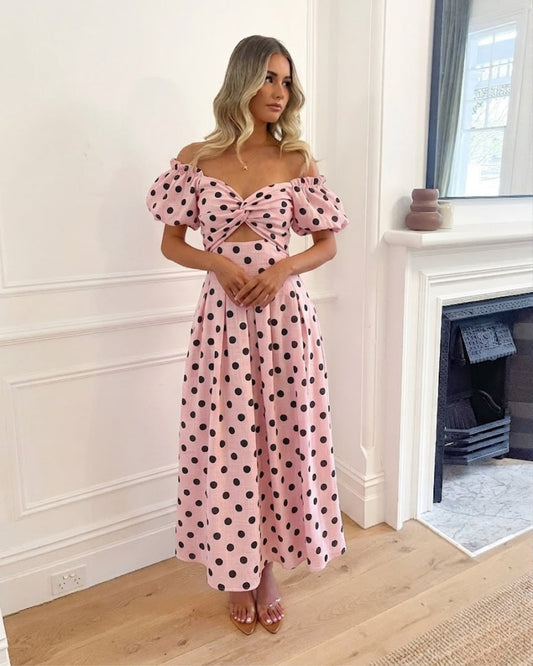 Soheila Dress - Pink Spot