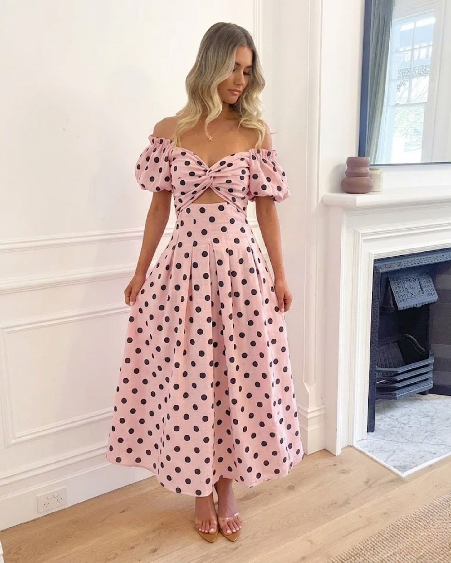 Soheila Dress - Pink Spot