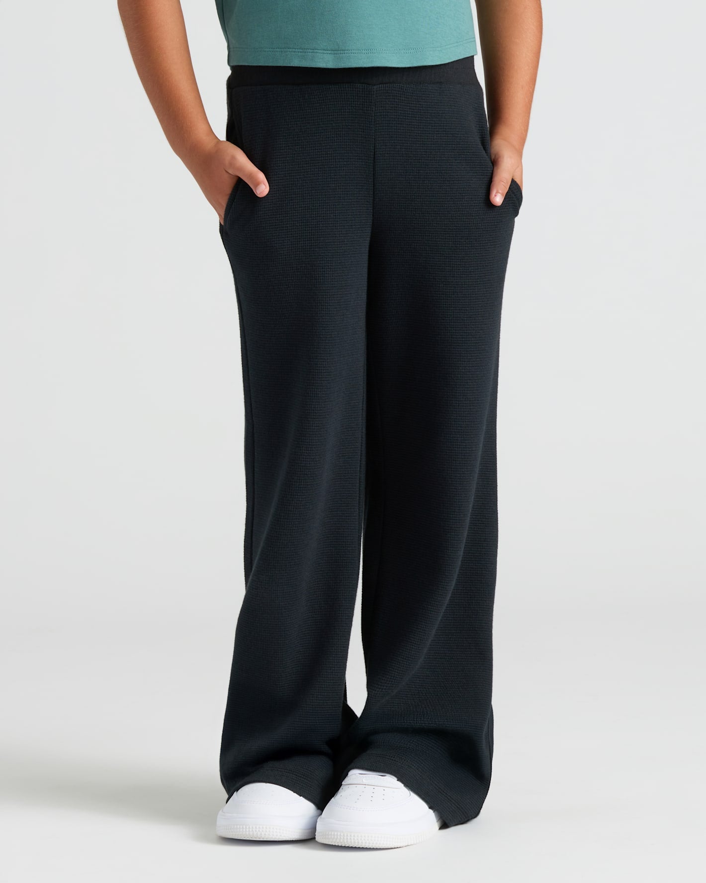 Girls Waffle Wide Leg Pants 3-Pack