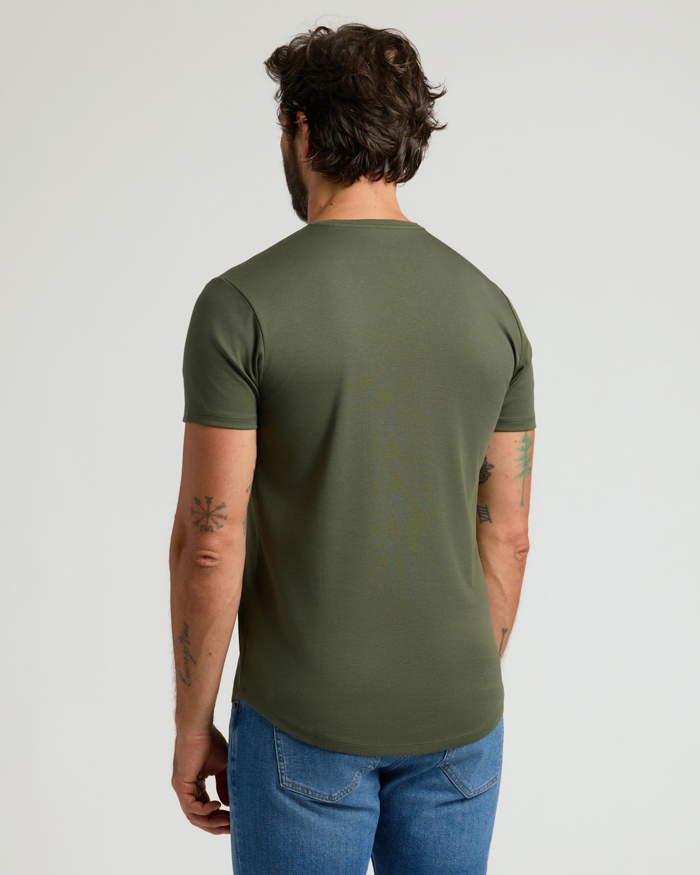 Pima Cotton Blend Curved Hem Crew 2-Pack