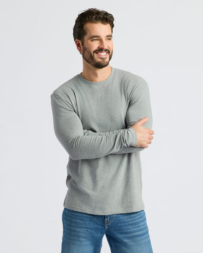 Heather Gray Classic Long Sleeve Crew Neck