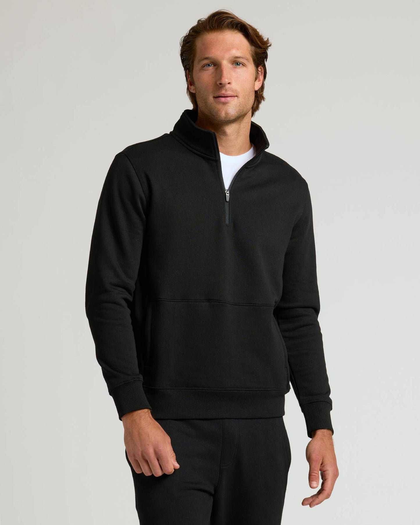 Black Quarter Zip Fleece Sweatshirt & Jogger 2-Pack