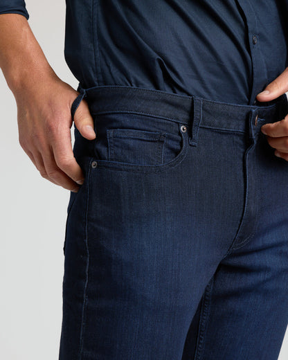 Indigo Wash Straight Comfort Stretch Jeans