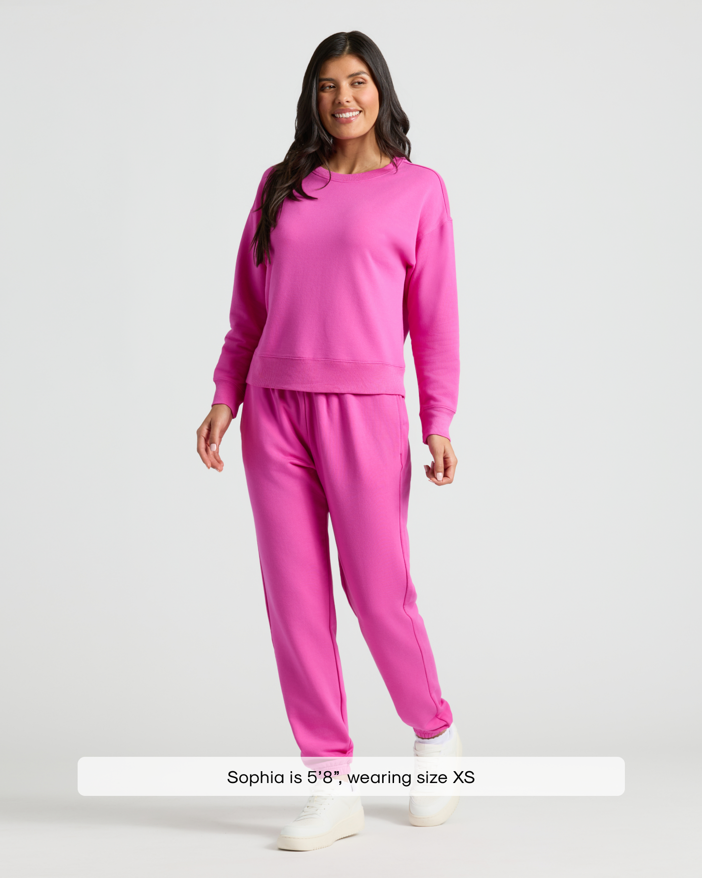 Womens Electric Fuchsia Slouch Pullover Crew & Relaxed Jogger 2-Pack