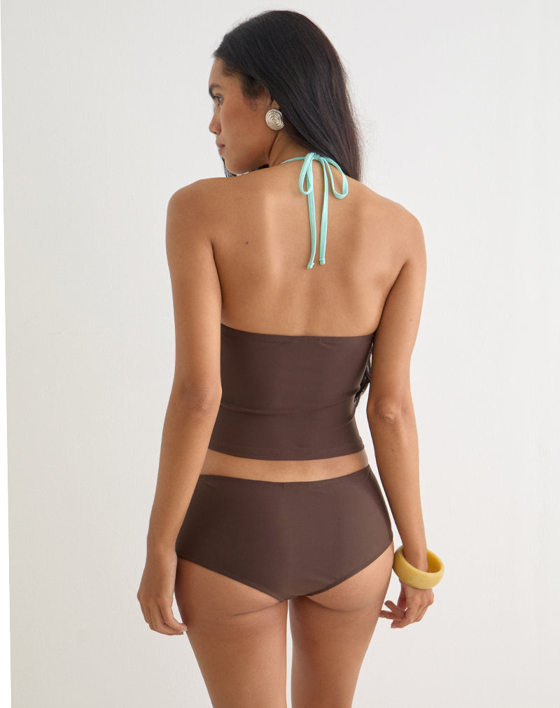 Avi Swim Short in Brown with O Ring
