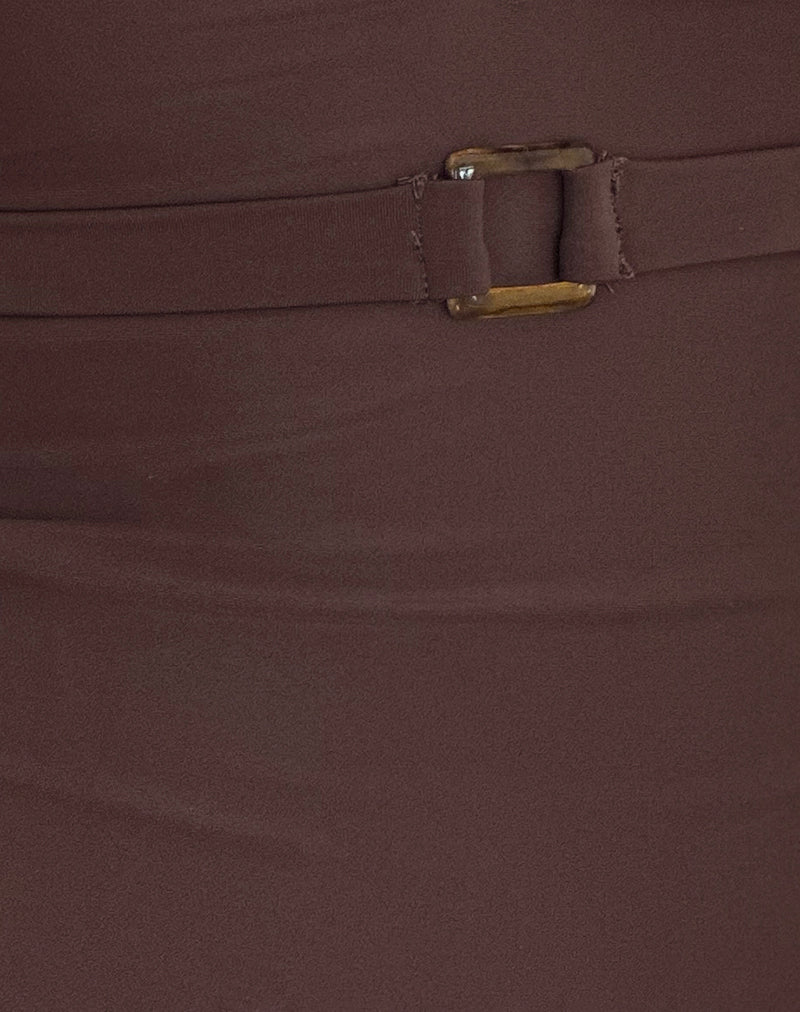 Avi Swim Short in Brown with Belt