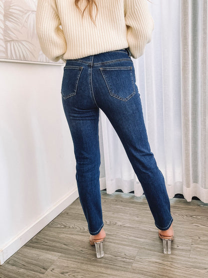 Thalira Dark Blue Jeans | Women's High Waisted Skinny Jeans