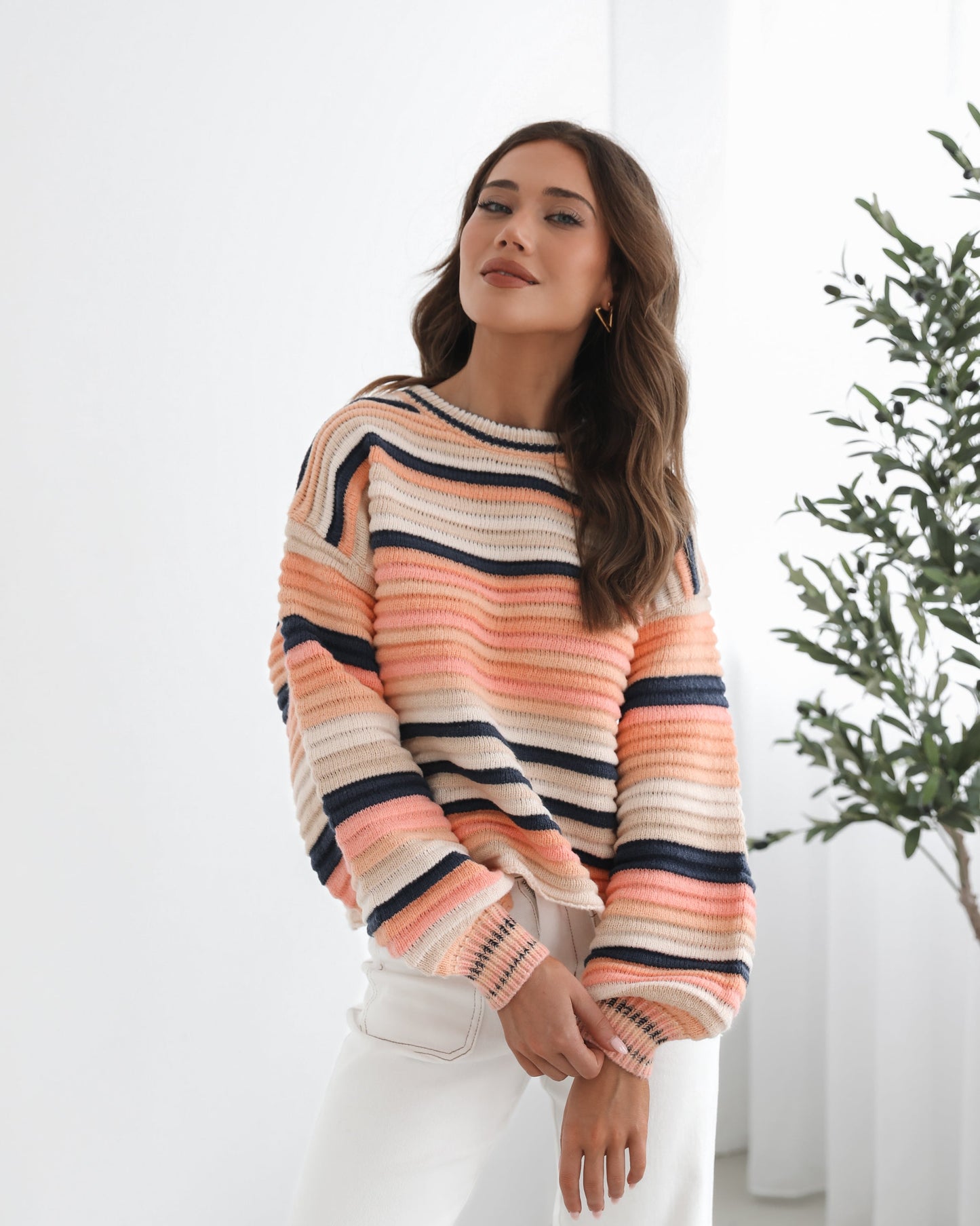 Valkyrie Peach Print Knit | Women's Knit Jumper
