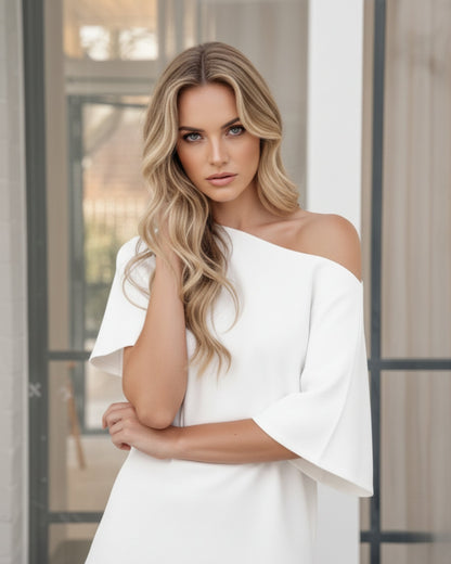 Vexana White Top | Women's One Shoulder Top