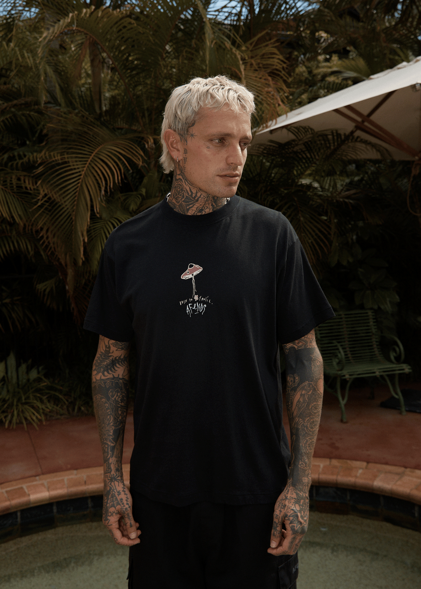 AFENDS Mens High Priority - Boxy Tee - Black