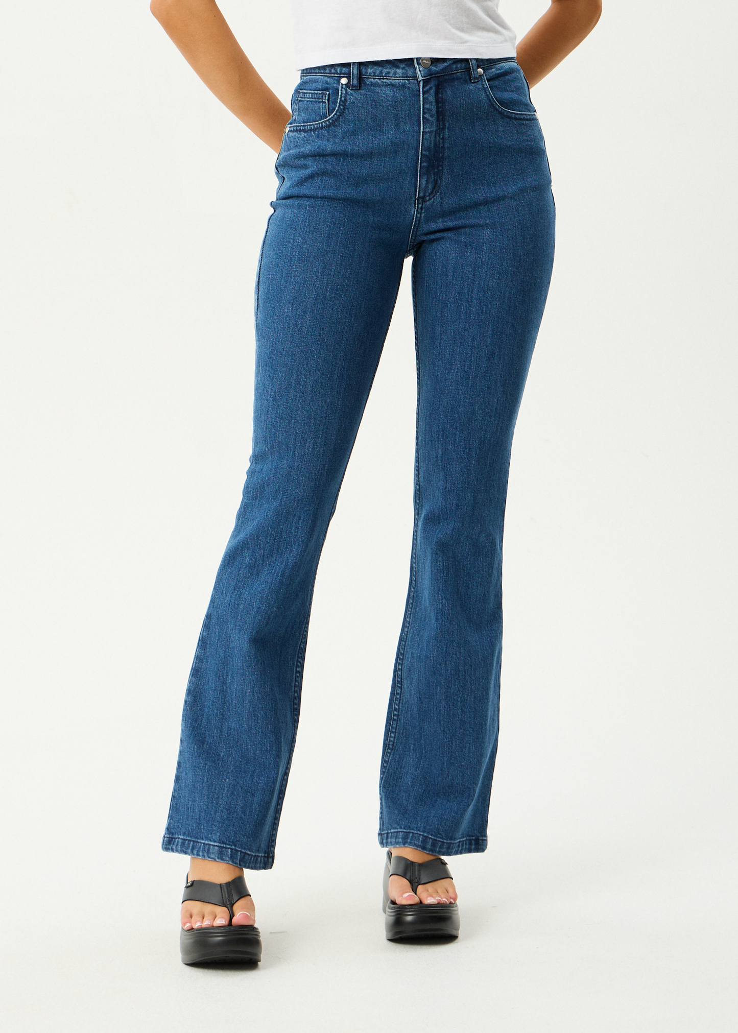 AFENDS Womens Cassidy - Bootcut Jean - Authentic Blue