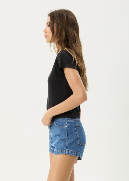 AFENDS Womens Maisie - Baby Tee - Stone Black