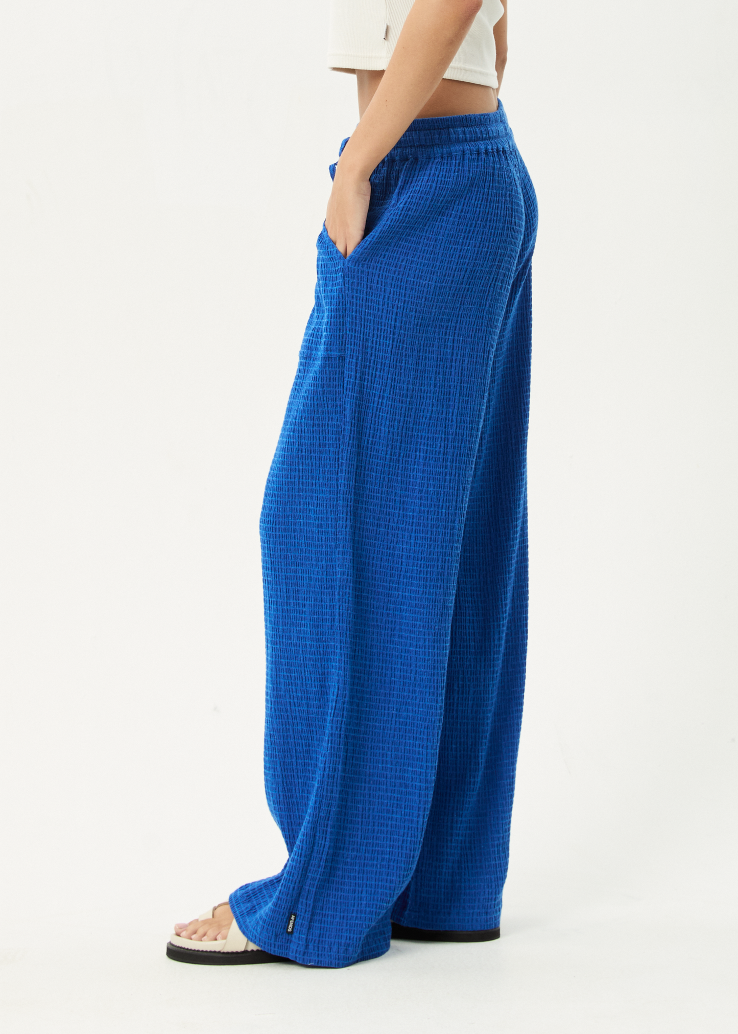 AFENDS Womens Marina - Seersucker Pant - Marina
