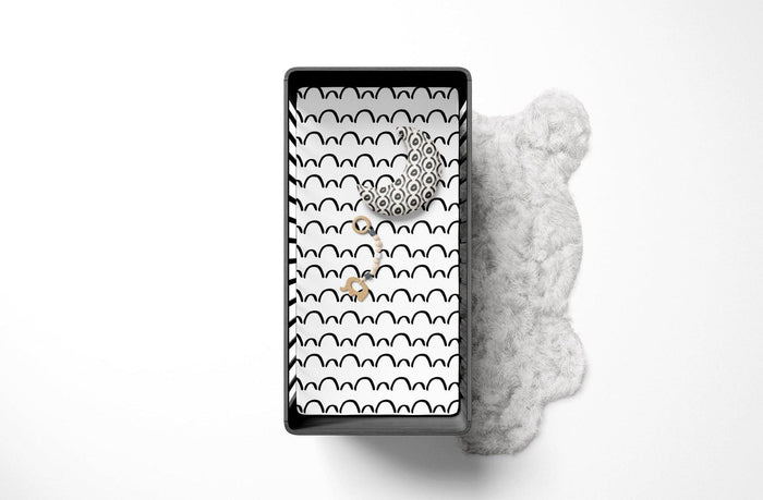 Modern Baby Crib Sheet Black White, Baby Bedding, Big Kid Toddler Bedding, Modern Nursery Decor, Made in the US | Pippa + June