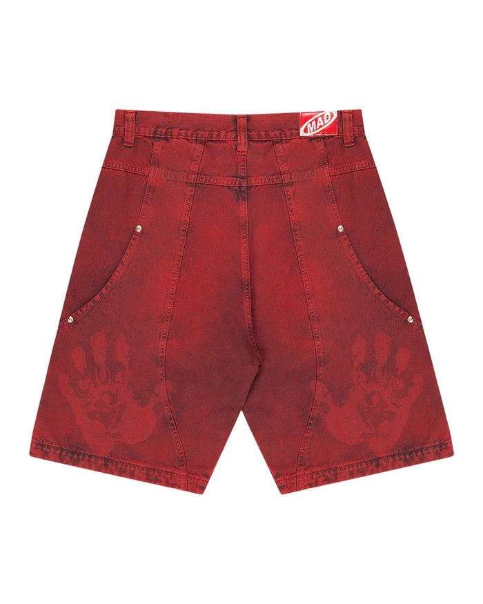 BERMUDA JEANS CURVALÍNEA DOUBLE HAND VERMELHA - Four Street