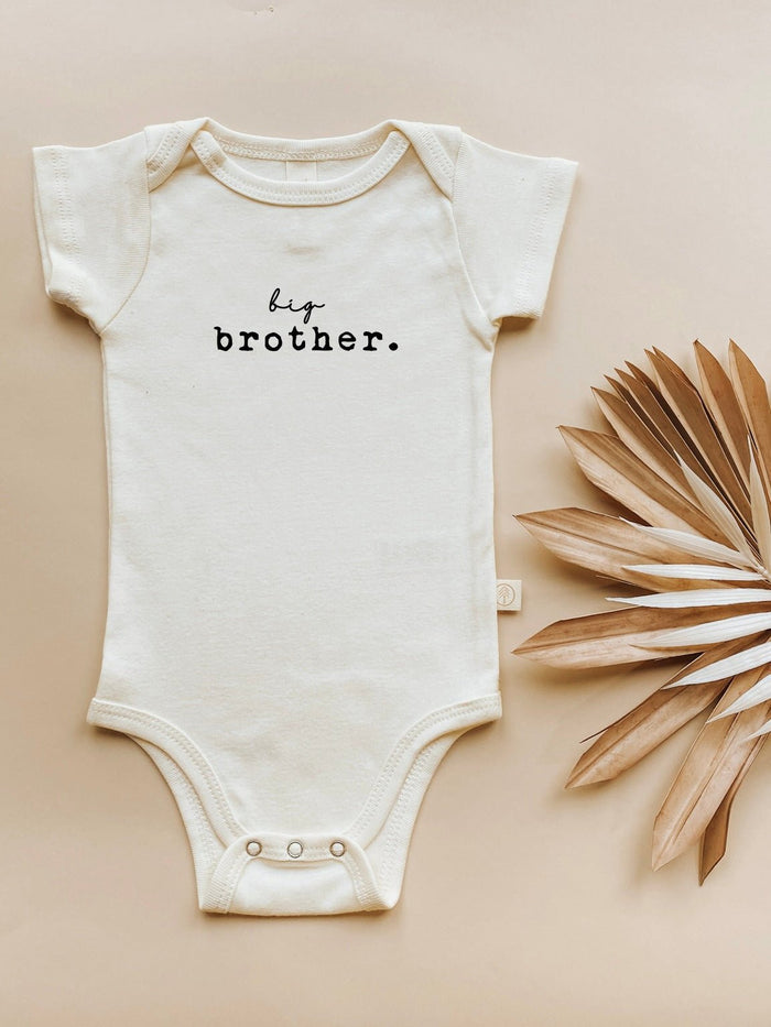 Big Brother Clay Organic Cotton Short Sleeve Baby Bodysuit - Tenth & Pine - Short Sleeve Onesie - 12 - 18M - Tenth & Pine