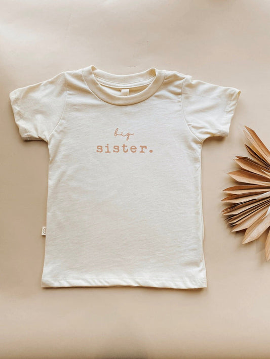 Big Sister Clay Organic Cotton Short Sleeve Toddler T-Shirt - Tenth & Pine - Short Sleeve Tee - 2T - Tenth & Pine