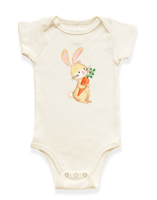 Bunny with Carrot Organic Baby Bodysuit