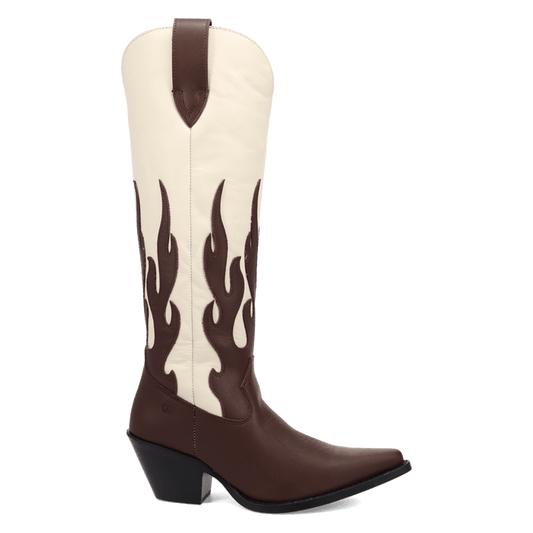 PRODUCT SHOT BURNIN' LOVE LEATHER BOOT AT 90 DEGREE INSIDE ANGLE