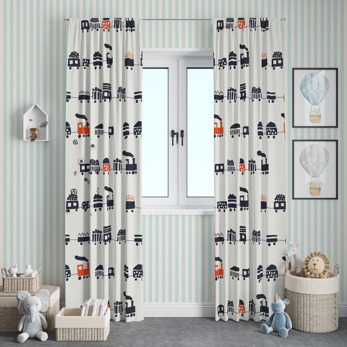 Boys Curtain Panels Train, Boys Bedroom Curtains, Boys Nursery Window Panels, Nursery Window Coverings