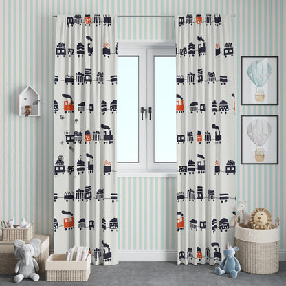 Boys Curtain Panels Train, Boys Bedroom Curtains, Boys Nursery Window Panels, Nursery Window Coverings
