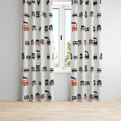 Boys Curtain Panels Train, Boys Bedroom Curtains, Boys Nursery Window Panels, Nursery Window Coverings
