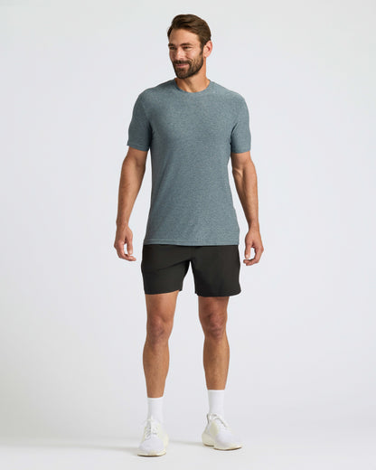 Heather Navy Active Crew Neck Tee